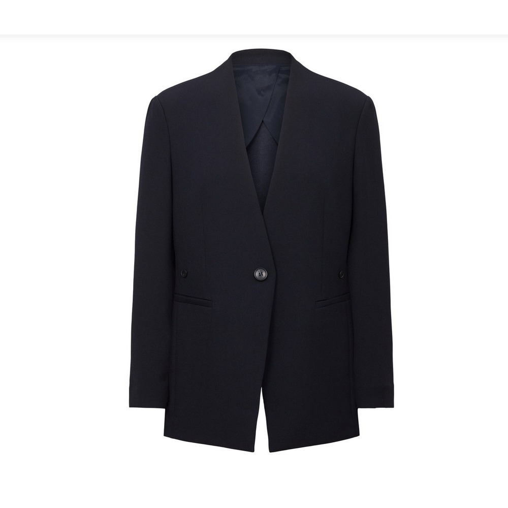 Spanx The Perfect‎ Collarless Cutaway Blazer Sz Large Classic Minimalist